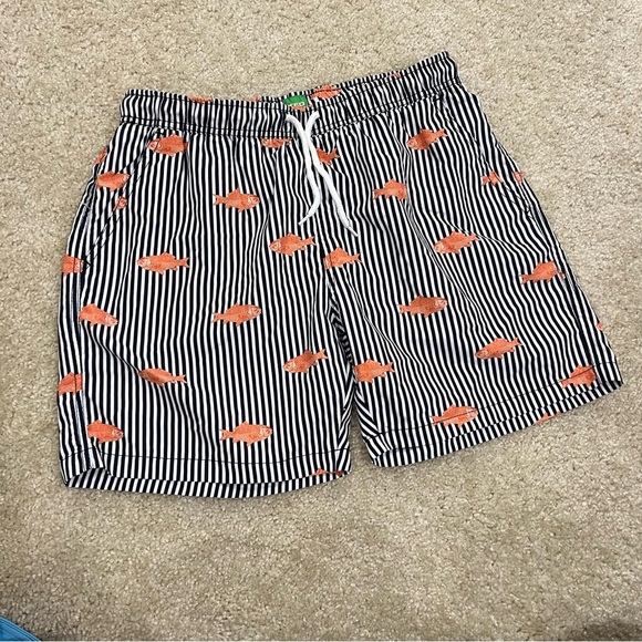 Ted Lapidus Printed Swim Trunks Swimwear Gold Fish Ocean Water Men’s Size Large - Picture 4 of 16